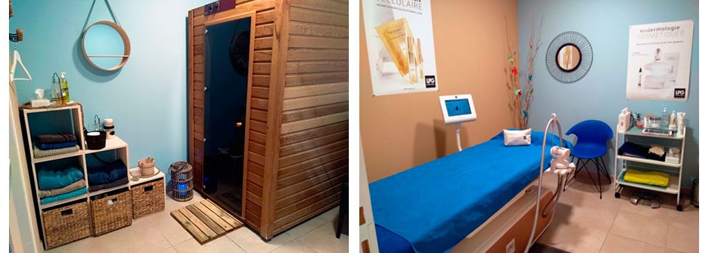Cabine du sauna, salle de soins LPG